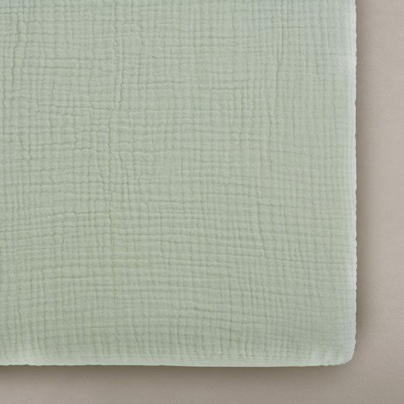 'Sea Moss' Sage Green Premium Muslin Crib Sheet Twinkle Twinkle