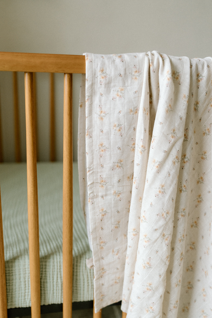 'Sea Moss' Sage Green Premium Muslin Crib Sheet - Twinkle Twinkle Little One