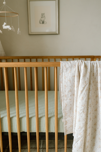 'Sea Moss' Sage Green Premium Muslin Crib Sheet - Twinkle Twinkle Little One