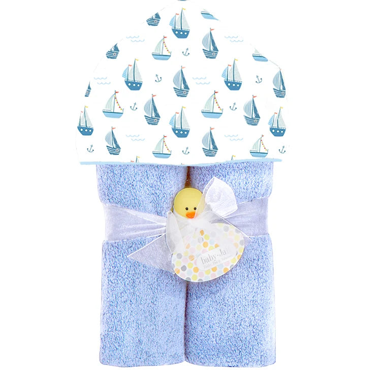 Sailboats Plush Deluxe Hooded Towel