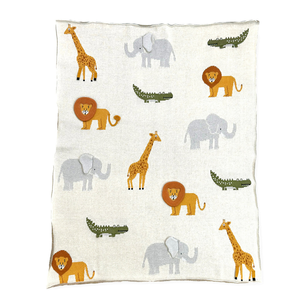 Savannah Safari - 3D Jacquard Sweater Knit Baby Blanket - Twinkle Twinkle Little One