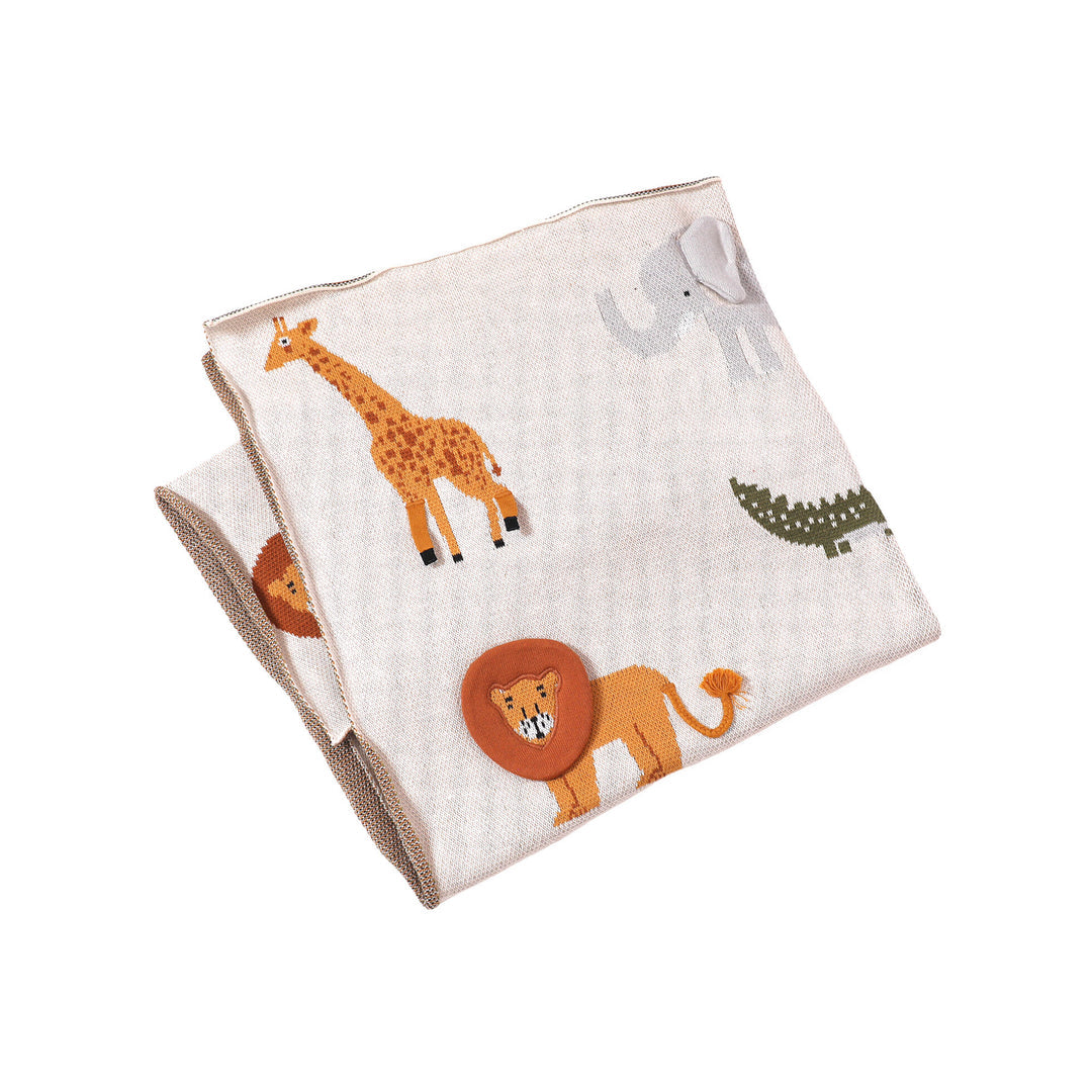 Savannah Safari - 3D Jacquard Sweater Knit Baby Blanket - Twinkle Twinkle Little One