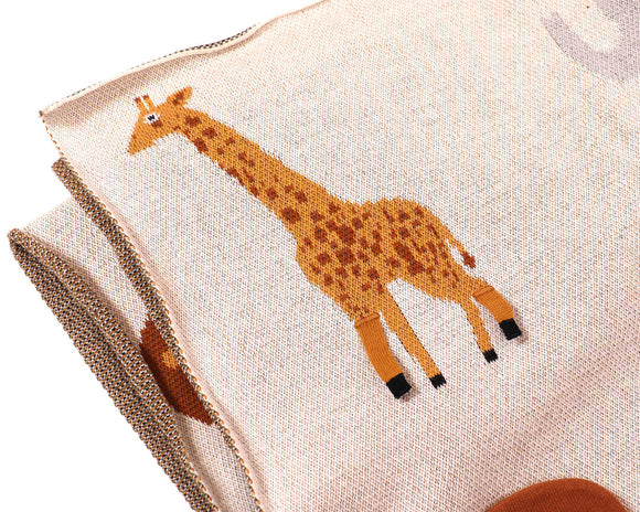 Savannah Safari - 3D Jacquard Sweater Knit Baby Blanket - Twinkle Twinkle Little One