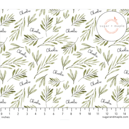 Sugar + Maple Plush Minky Fleece Personalized Blanket | Olive Branch - Twinkle Twinkle Little One