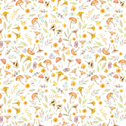 Sugar + Maple Plush Minky Fleece Personalized Blanket | Whimsical Mushroom - Twinkle Twinkle Little One