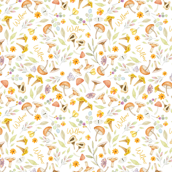 Sugar + Maple Plush Minky Fleece Personalized Blanket | Whimsical Mushroom - Twinkle Twinkle Little One