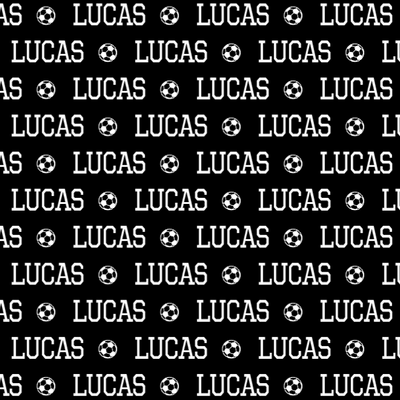 Sugar + Maple Plush Minky Fleece Personalized Blanket | Soccer Icon Repeating Name - Twinkle Twinkle Little One