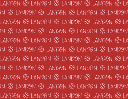 Sugar + Maple Plush Minky Fleece Personalized Blanket | Baseball Icon Repeating Name - Twinkle Twinkle Little One