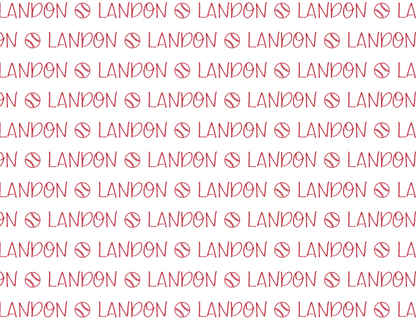 Sugar + Maple Plush Minky Fleece Personalized Blanket | Baseball Icon Repeating Name - Twinkle Twinkle Little One