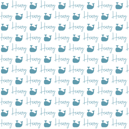 Sugar + Maple Plush Minky Fleece Personalized Blanket | Whale Icon Repeating Name - Twinkle Twinkle Little One