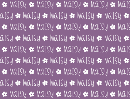 Sugar + Maple Plush Minky Fleece Personalized Blanket | Flower Icon Repeating Name - Twinkle Twinkle Little One