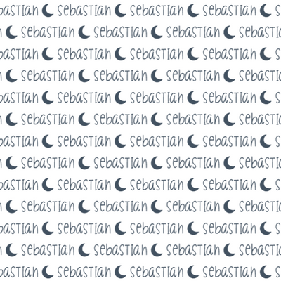 Sugar + Maple Plush Minky Fleece Personalized Blanket | Moon Icon Repeating Name - Twinkle Twinkle Little One