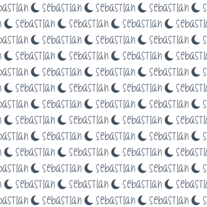 Sugar + Maple Plush Minky Fleece Personalized Blanket | Moon Icon Repeating Name - Twinkle Twinkle Little One