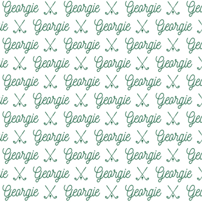 Sugar + Maple Plush Minky Fleece Personalized Blanket | Golf Icon Repeating Name - Twinkle Twinkle Little One