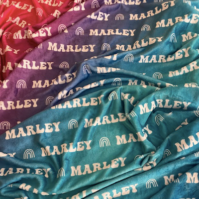 Sugar + Maple Plush Minky Fleece Personalized Blanket | Jewel Ombre - Twinkle Twinkle Little One