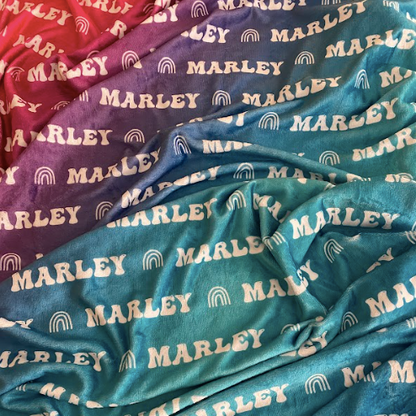 Sugar + Maple Plush Minky Fleece Personalized Blanket | Jewel Ombre - Twinkle Twinkle Little One