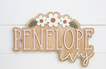 Sugar + Maple Personalized Bubble Wood Sign | Flower - Twinkle Twinkle Little One