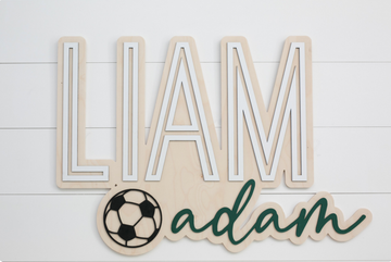 Sugar + Maple Personalized Bubble Wood Sign | Soccer - Twinkle Twinkle Little One