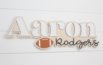 Sugar + Maple Personalized Bubble Wood Sign | Football - Twinkle Twinkle Little One