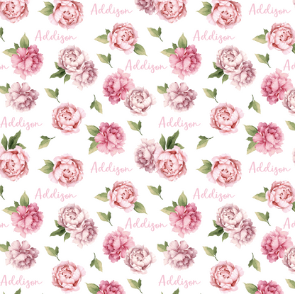 Sugar + Maple Personalized Bib | Peonies - Twinkle Twinkle Little One