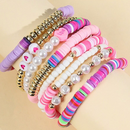 Hearts & Pearl Colorful Fun Bracelet Set - Twinkle Twinkle Little One