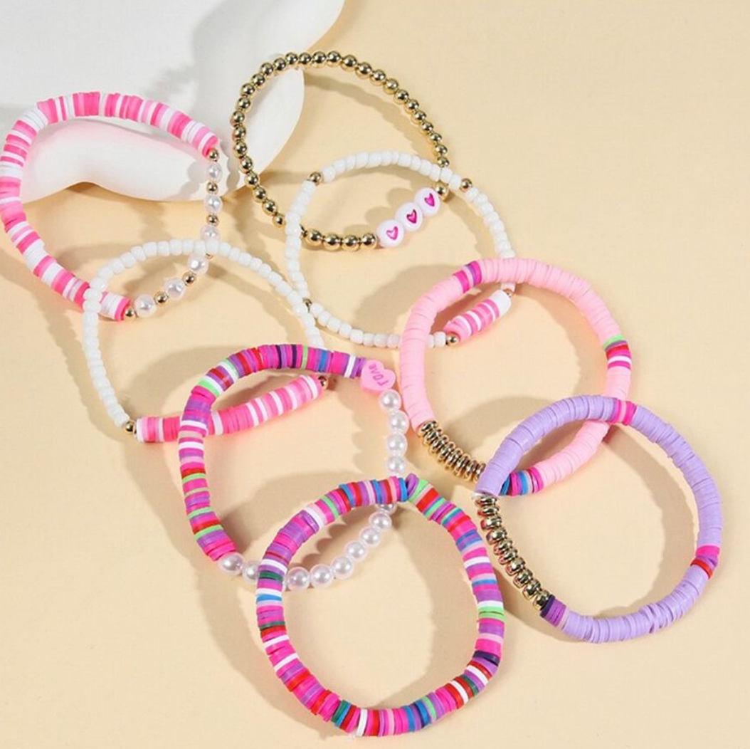 Hearts & Pearl Colorful Fun Bracelet Set - Twinkle Twinkle Little One