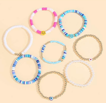 Smiley Colorful Fun Bracelet Set - Blue - Twinkle Twinkle Little One