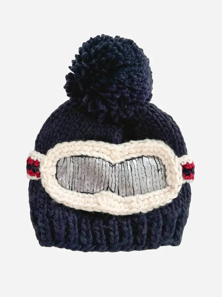 Ski Goggles Knit Hat - Navy