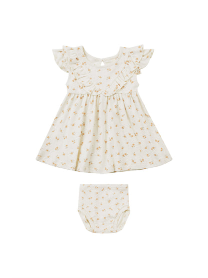 Sleeveless Ruffle V Dress - Ditsy Melon - Twinkle Twinkle Little One