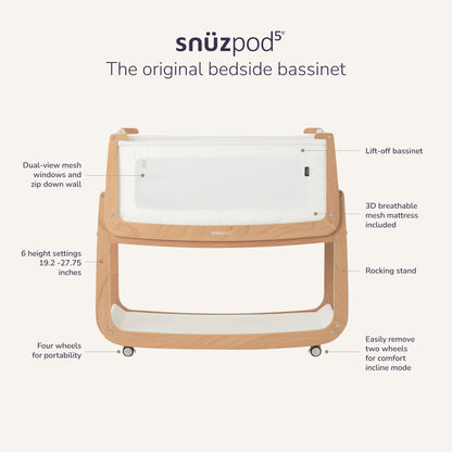 SnüzPod5 Bedside Bassinet - Twinkle Twinkle Little One