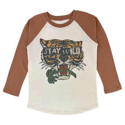 Tiny Whales Stay Wild Raglan Long Sleeve T-Shirt - Twinkle Twinkle Little One