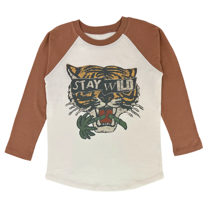 Tiny Whales Stay Wild Raglan Long Sleeve T-Shirt - Twinkle Twinkle Little One