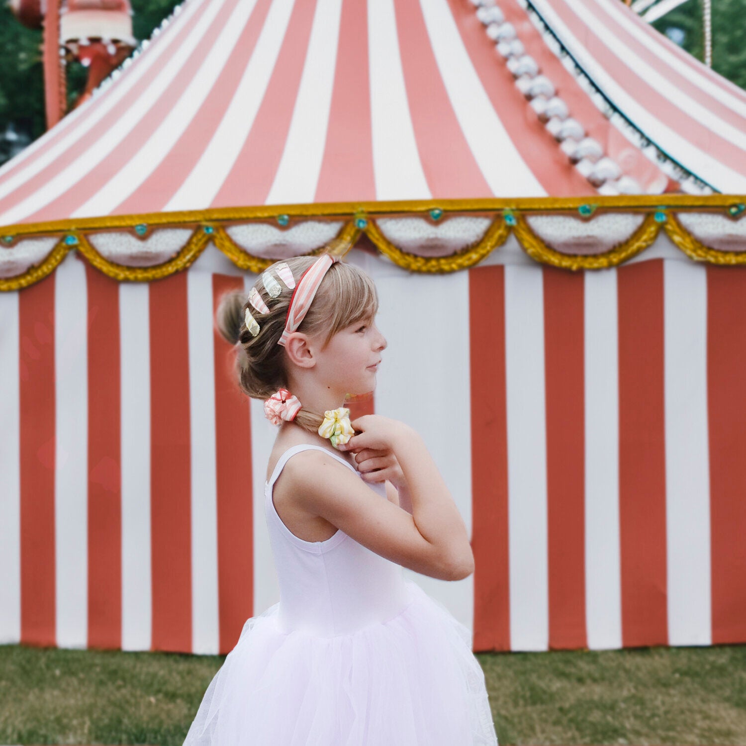 Stripy Star Fabric Hair Clip Set