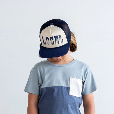 Tiny Whales Local Trucker Hat - Natural & Navy - Twinkle Twinkle Little One