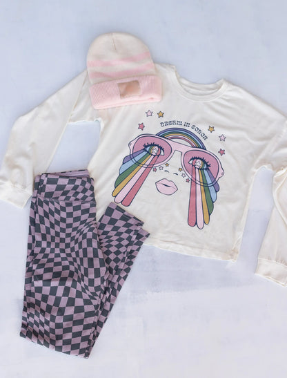 Tiny Whales Check It Leggings - Twilight - Twinkle Twinkle Little One