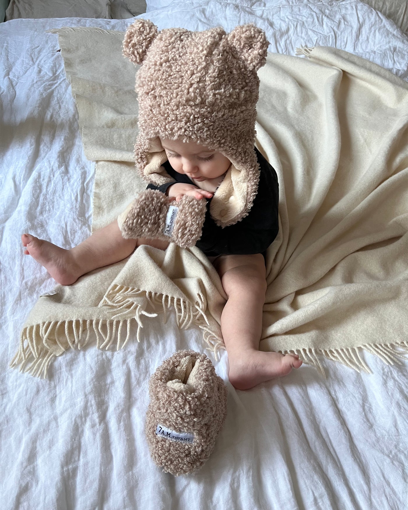 7 A.M. Enfant Baby Booties - Teddy - Twinkle Twinkle Little One