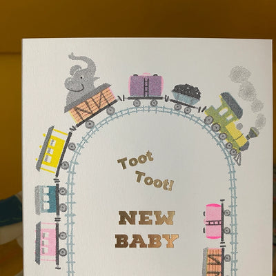 Toot Toot Train New Baby Card - Twinkle Twinkle Little One