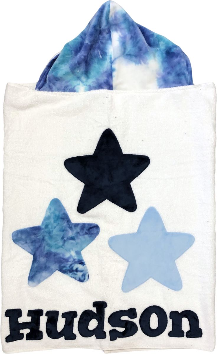 Triple Stars Boy Hooded Towel