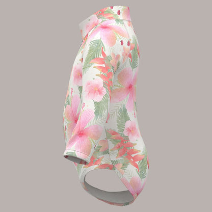 Tropical Flowers Zipper Rashguard Bodysuit - Twinkle Twinkle Little One