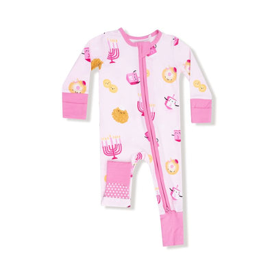Hanukkah Pink 2 Way Zipper Romper - Twinkle Twinkle Little One