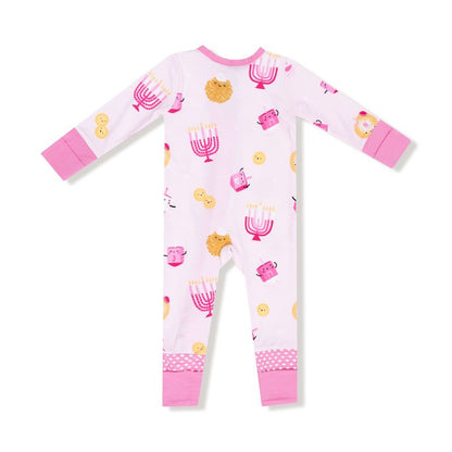 Hanukkah Pink 2 Way Zipper Romper - Twinkle Twinkle Little One