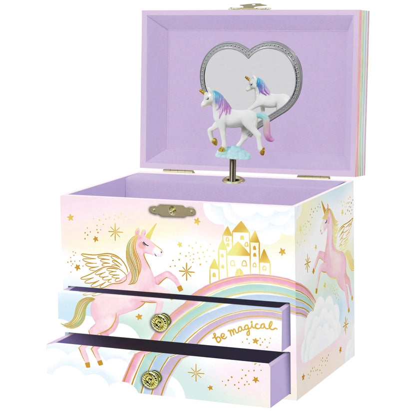 Unicorn 2 Drawer Musical Deluxe Jewelry Box - 0