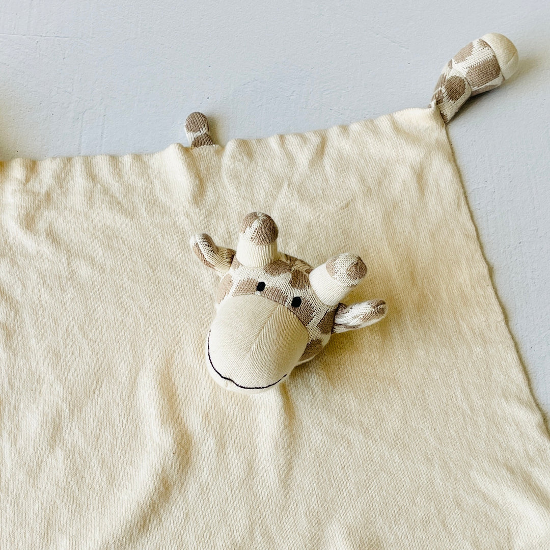 Organic Baby Lovey Security Blanket Cuddle Cloth - Giraffe - Twinkle Twinkle Little One