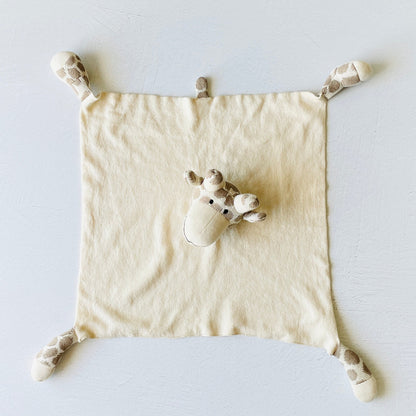 Organic Baby Lovey Security Blanket Cuddle Cloth - Giraffe - Twinkle Twinkle Little One