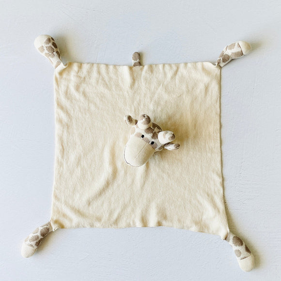 Organic Baby Lovey Security Blanket Cuddle Cloth - Giraffe - Twinkle Twinkle Little One