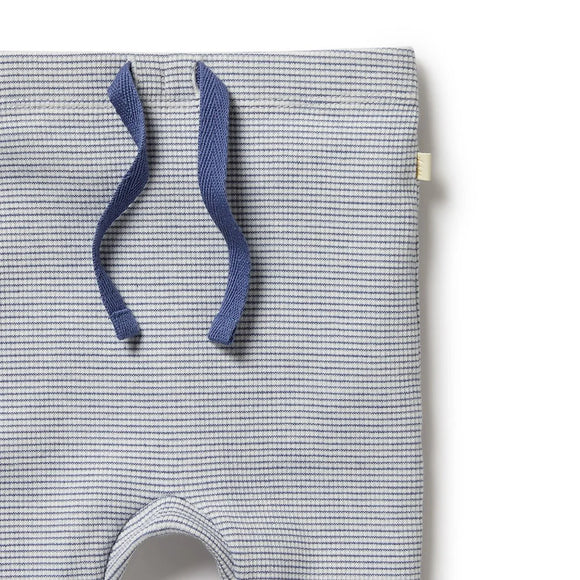 Organic Stripe Rib Long Sleeved Top & Legging Set - Rain Drop - Twinkle Twinkle Little One