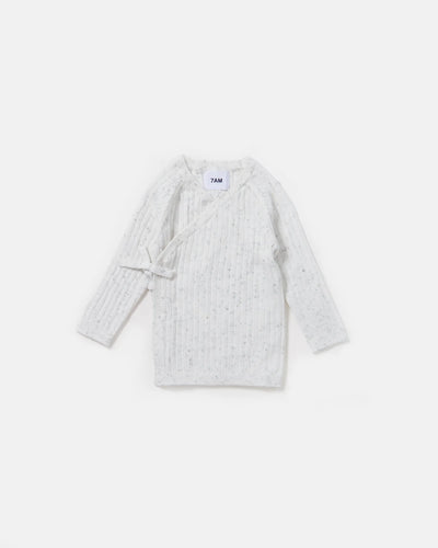 Ribbed Cotton Wrap Top & Leggings - Seashell - Twinkle Twinkle Little One