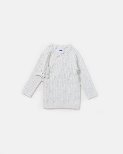 Ribbed Cotton Wrap Top & Leggings - Seashell - Twinkle Twinkle Little One