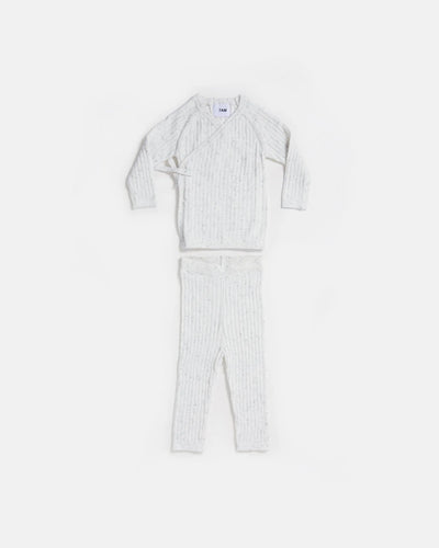 Ribbed Cotton Wrap Top & Leggings - Seashell - Twinkle Twinkle Little One