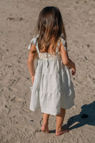 Crochet Dress in Blue Bouquet